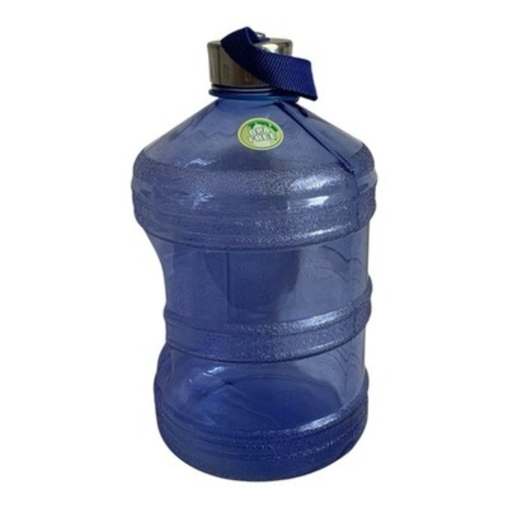 1 Gallon BPA Free Water Jug Stainless Steel Cap Carry Strap Blue Gym Hydration - Picture 3 of 3